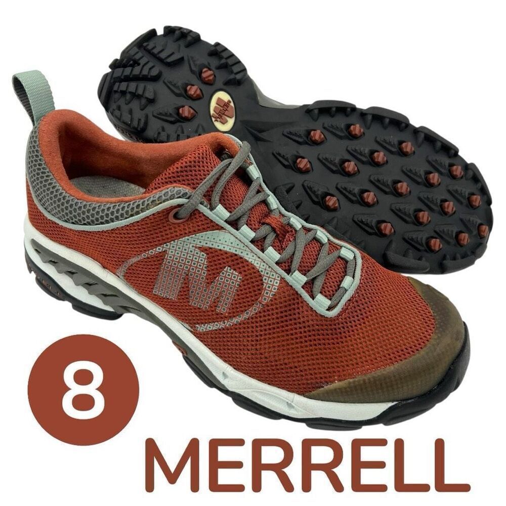 Merrell Men's Helium Ventilator Mesh Lace Up Athletic Hiking Shoes Brown Size 8